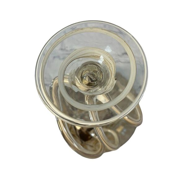 vint Jozefina Krosno Art Glass Jelly Fish 7'' Pedestal Bowl Dish made in Poland - Picture 9 of 12